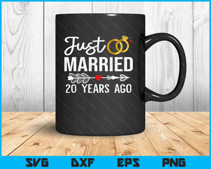 Just Married 20 Years Ago Funny Couple 20th Anniversary SVG PNG Digital Printable Files