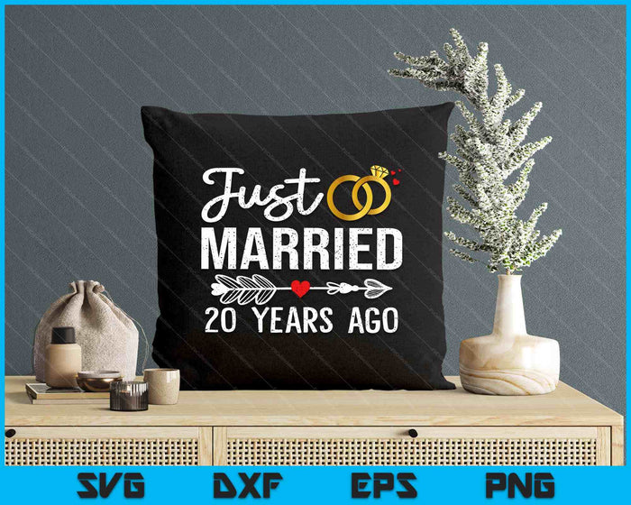 Just Married 20 Years Ago Funny Couple 20th Anniversary SVG PNG Digital Printable Files
