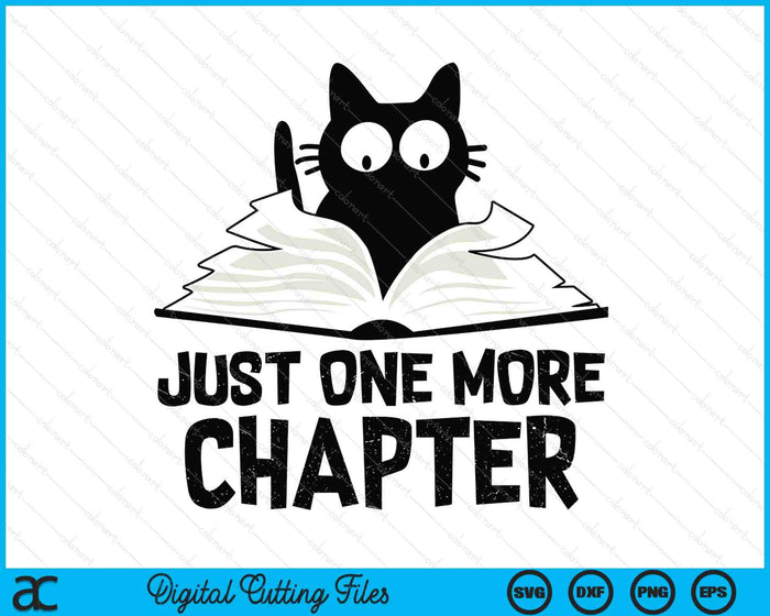 Just One More Chapter Cat Funny Love Cat Black Book SVG PNG Digital Printable Files