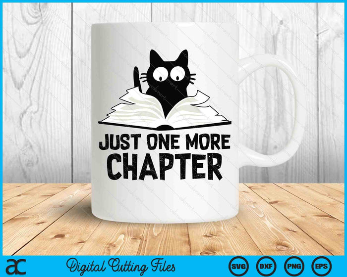 Just One More Chapter Cat Funny Love Cat Black Book SVG PNG Digital Printable Files