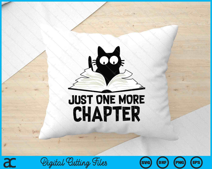 Just One More Chapter Cat Funny Love Cat Black Book SVG PNG Digital Printable Files