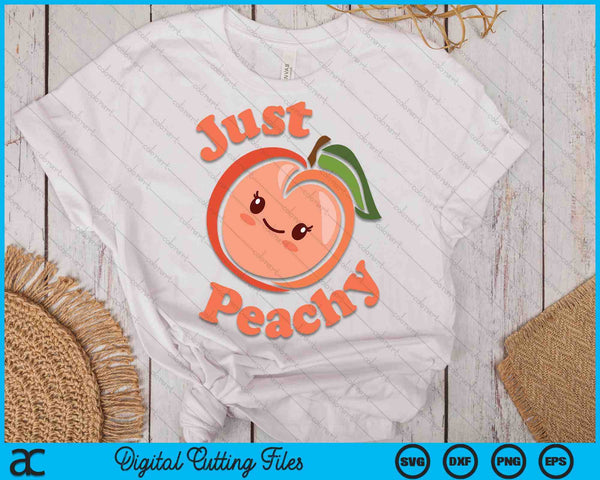 Just Peachy Kawaii Peach SVG PNG Cutting Printable Files