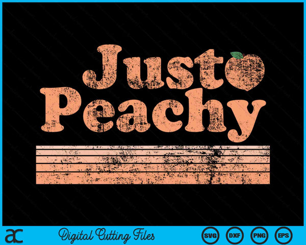 Just Peachy Retro 70s Georgia Peaches Summer Fruit SVG PNG Digital Cutting Files