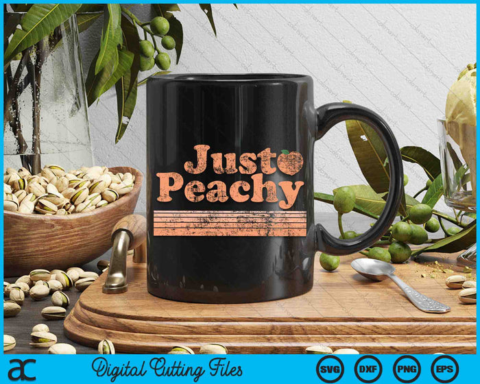 Just Peachy Retro 70s Georgia Peaches Summer Fruit SVG PNG Digital Cutting Files