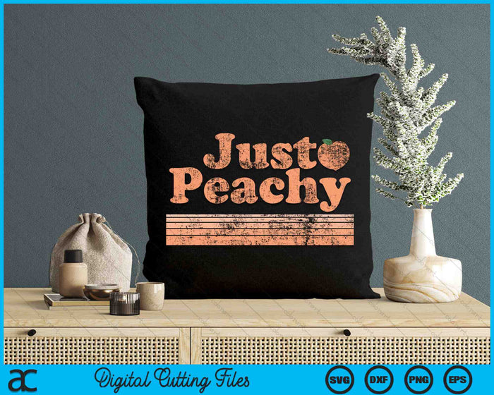 Just Peachy Retro 70s Georgia Peaches Summer Fruit SVG PNG Digital Cutting Files