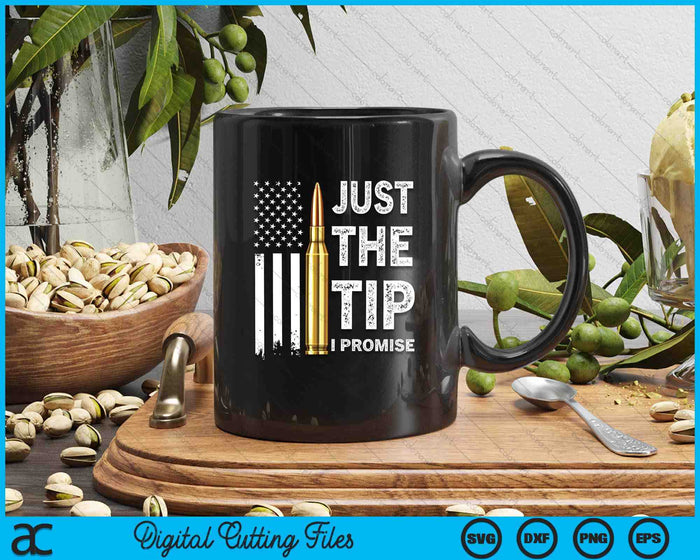 Just The Tip I Promise Funny Gun Owner Pro Guns USA Flag SVG PNG Digital Cutting File