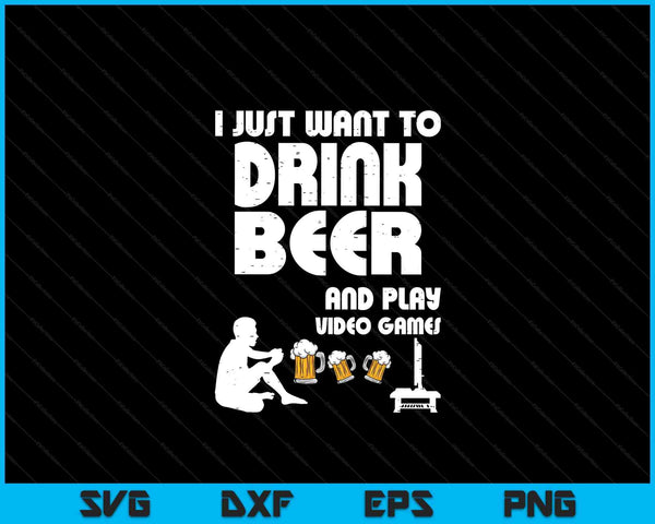 Just want to play video games gaming gamer dad SVG cut file