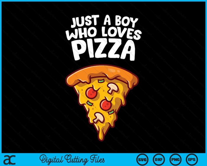 Gewoon een jongen die van pizza houdt SVG PNG digitale snijbestanden