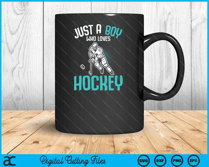 Sólo un niño que ama el jugador de hockey Hockey sobre hielo Niños Niños SVG PNG Archivo de corte digital