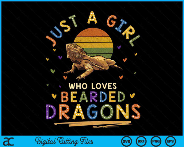 Sólo una chica que ama los dragones barbudos SVG PNG archivos de corte digital
