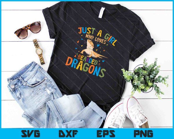 Just a Girl Who Loves Bearded Dragons SVG PNG Cutting Printable Files - on a t-shirt