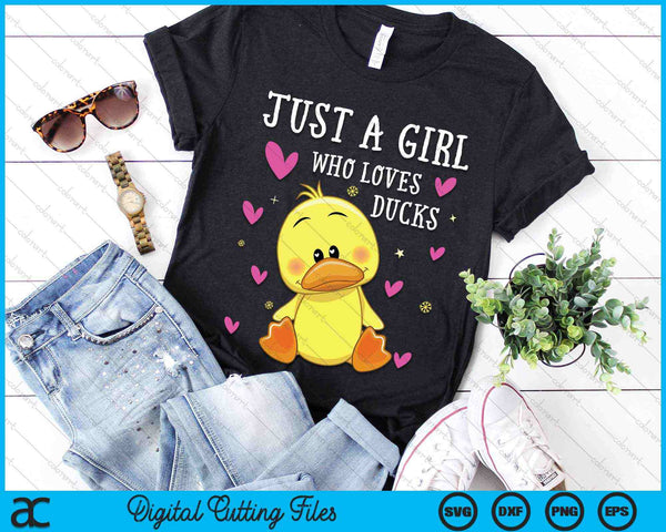 Just a Girl Who Loves Duck Cute Duck Lover Owner SVG PNG Digital Cutting Files - on a t-shirt