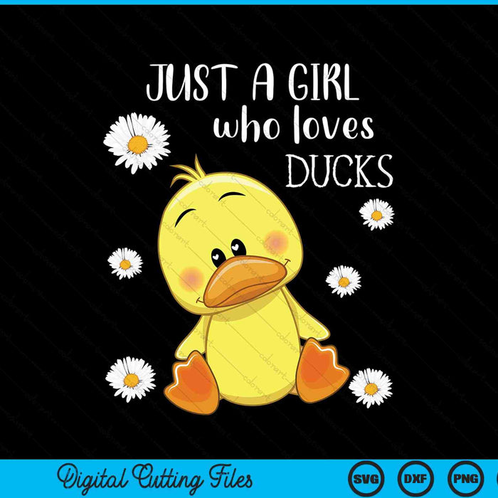 Sólo una chica que ama los patos lindo pato SVG PNG archivo de corte digital