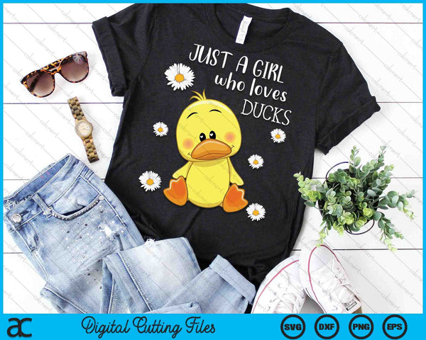 Sólo una chica que ama los patos lindo pato SVG PNG archivo de corte digital - on a t-shirt