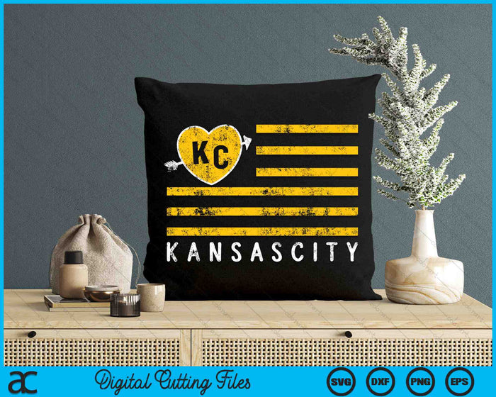 KC Kansas City Red Heart And Arrow SVG PNG Digital Printable Files