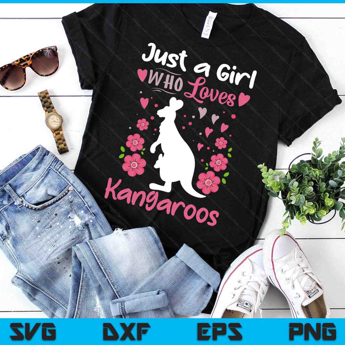 Kangaroo Just A Girl Who Loves Kangaroos SVG PNG Digital Printable Files