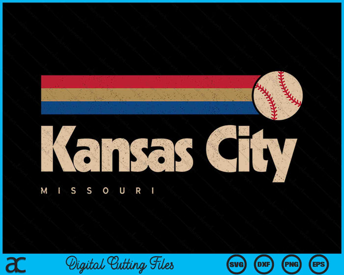 Kansas City Baseball City Missouri Retro Kansas City SVG PNG Digital Cutting Files