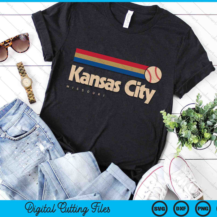 Kansas City Baseball City Missouri Retro Kansas City SVG PNG Digital Cutting Files