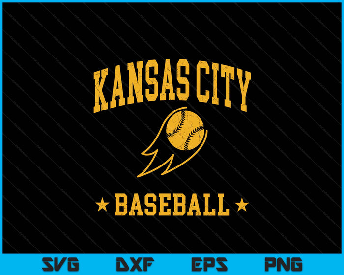 Kansas City Baseball Vintage Gameday Retro Baseball Lover SVG PNG Digital Printable Files