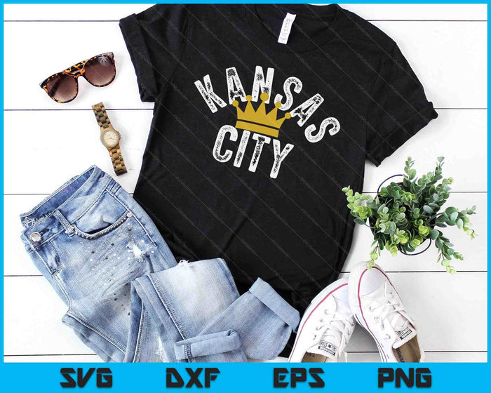 Kansas City Kc Crown Town Local Estilo moderno SVG PNG Archivos de corte digital