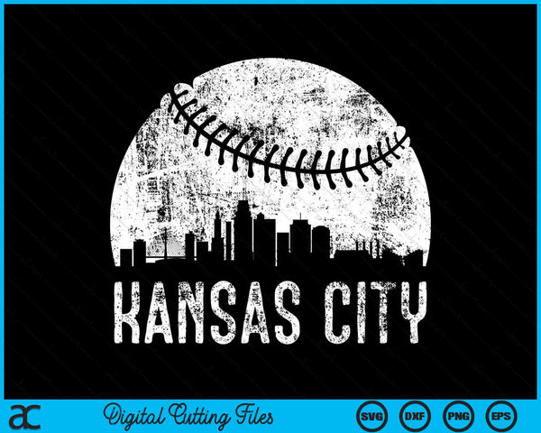 Kansas City Skyline Vintage Kansas City Baseball SVG PNG Digital Cutting Files