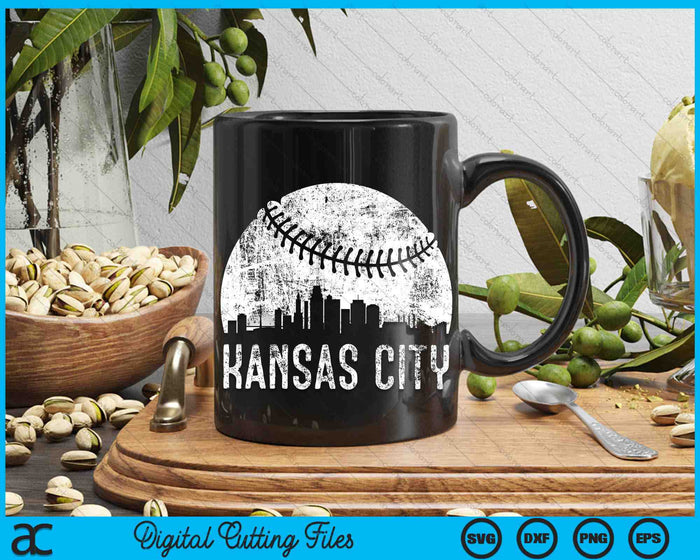 Kansas City Skyline Vintage Kansas City Baseball SVG PNG Digital Cutting Files