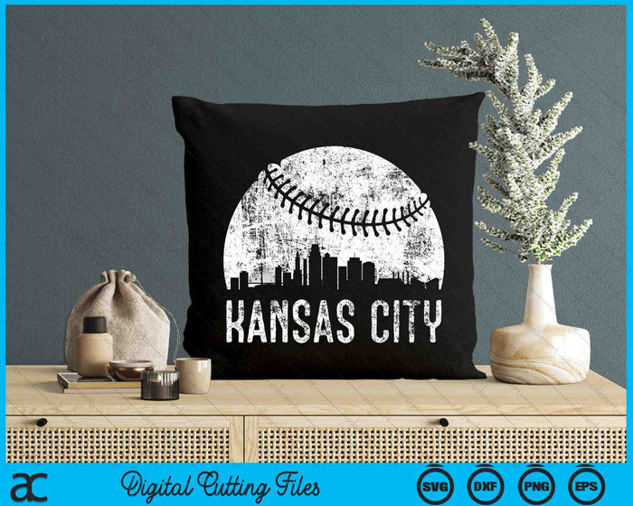 Kansas City Skyline Vintage Kansas City Baseball SVG PNG Digital Cutting Files