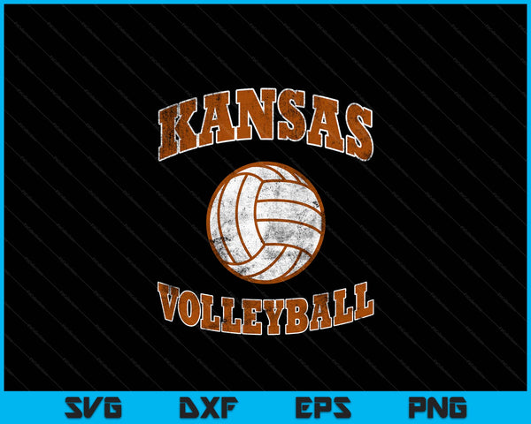 Kansas Volleyball Vintage Distressed SVG PNG Digital Cutting Files