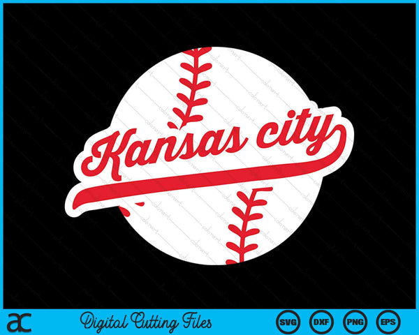 Kansas City Baseball Vintage Missouri Pride Love City Red SVG PNG digitale snijbestanden 