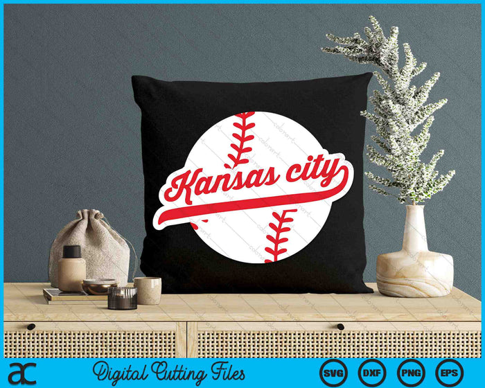 Kansas City Baseball Vintage Missouri Pride Love City Red SVG PNG digitale snijbestanden 