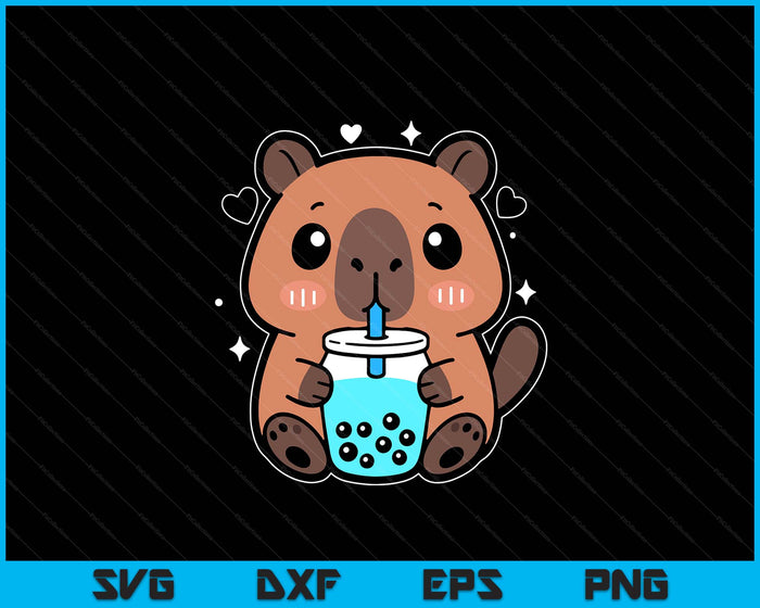 Kawaii Capybara Boba Drink Japanese Cute Anime Capybara SVG PNG Digital Printable Files