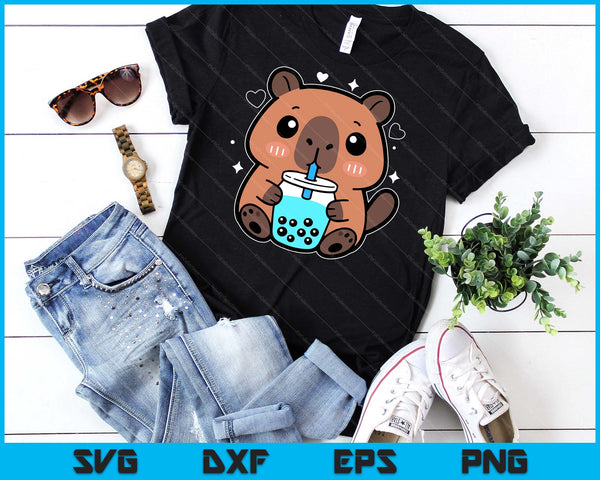 Kawaii Capybara Boba Drink Japanese Cute Anime Capybara SVG PNG Digital Printable Files