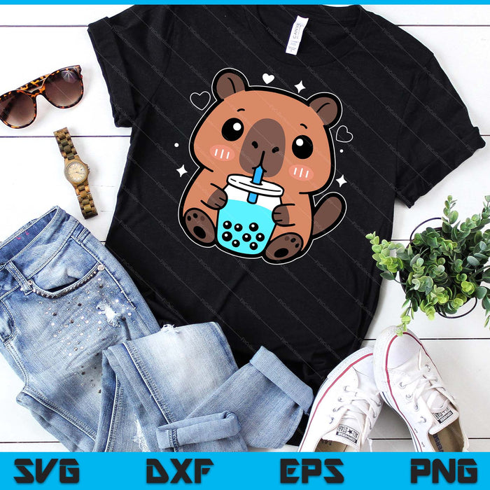 Kawaii Capybara Boba Drink Japanese Cute Anime Capybara SVG PNG Digital Printable Files