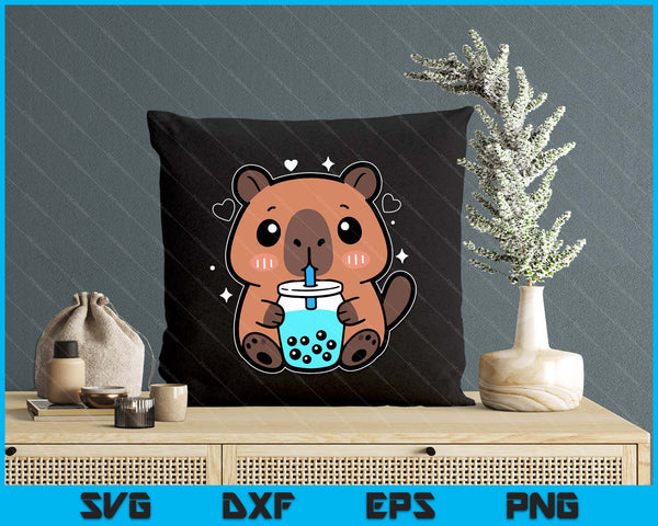Kawaii Capybara Boba Drink Japanese Cute Anime Capybara SVG PNG Digital Printable Files