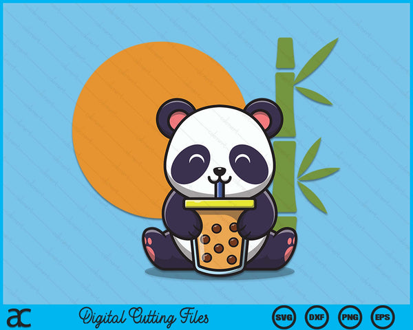 Kawaii Cute Anime Panda Otaku Japanese Bubble Boba Tea Case SVG PNG Digital Cutting Files