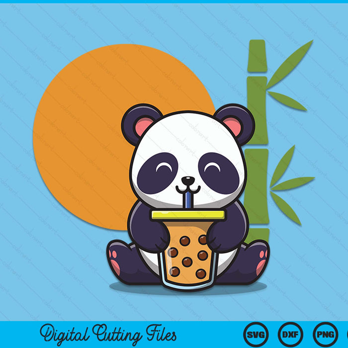Kawaii Cute Anime Panda Otaku Japanese Bubble Boba Tea Case SVG PNG Digital Cutting Files