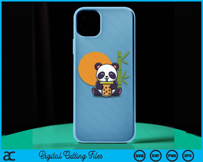 Kawaii Cute Anime Panda Otaku Japanese Bubble Boba Tea Case SVG PNG Digital Cutting Files