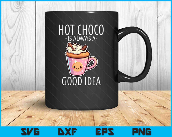 Kawaii Hot Chocolate Lover Winter Evening Hot Cocoa SVG PNG Digital Cutting Files