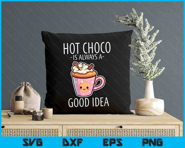 Kawaii Hot Chocolate Lover Winter Evening Hot Cocoa SVG PNG Digital Cutting Files