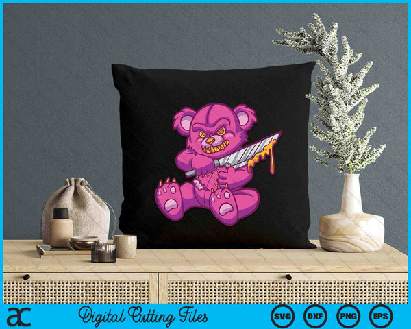 Kawaii Pastel Goth Teddy Bear Gothic Occult Voodoo Halloween SVG PNG Digital Cutting Files