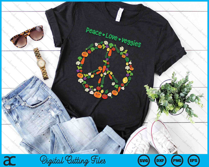 Kawaii Vegetables Peace Sign Funny Gift For Vegetarian Vegan SVG PNG Digital Printable Files
