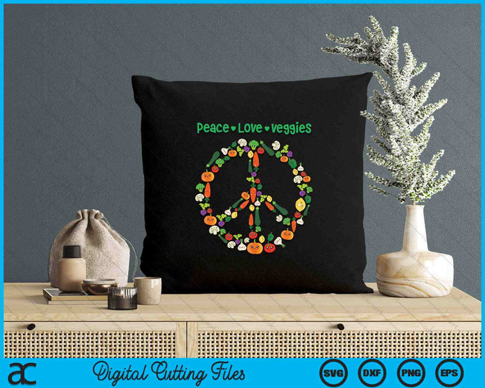Kawaii Vegetables Peace Sign Funny Gift For Vegetarian Vegan SVG PNG Digital Printable Files