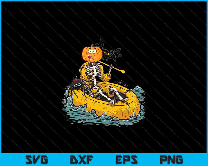 Kayaking Skeleton Funny Halloween Kayak SVG PNG Digital Cutting Files