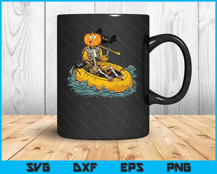 Kayaking Skeleton Funny Halloween Kayak SVG PNG Digital Cutting Files