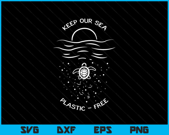 Houd onze zee Plastic gratis shirt Save The Turtles SVG PNG digitale snijbestanden
