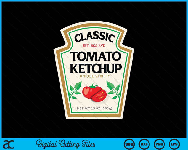 Ketchup Halloween Traje DIY Condimentos Halloween Ketchup SVG PNG Archivo de corte digital