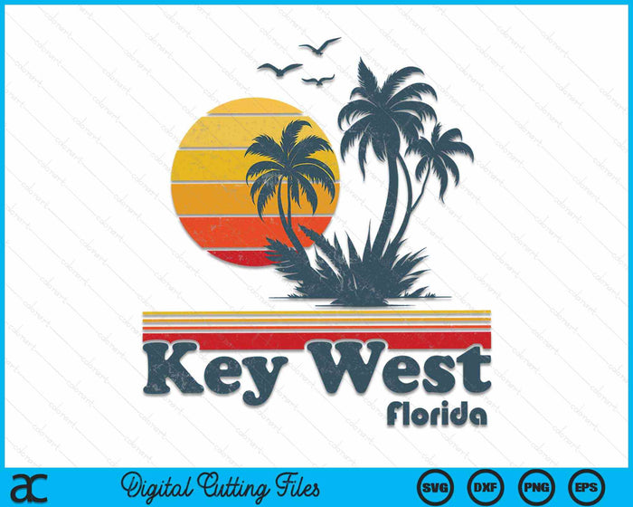 Key West Florida Beach Vintage Spring Break Vacation Retro SVG PNG Digital Cutting Files