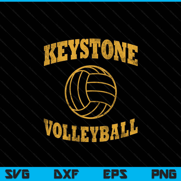 Keystone Volleyball Classic Vintage Distressed SVG PNG Digital Cutting Files
