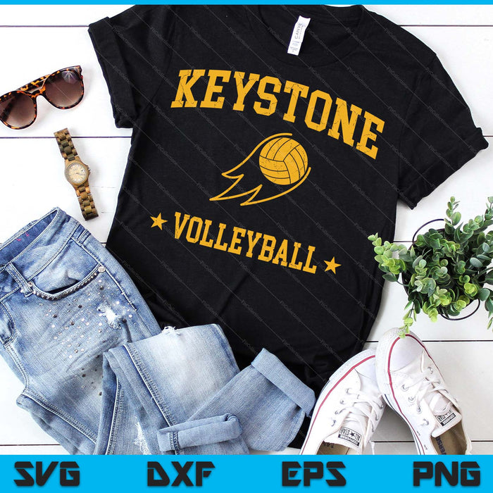Keystone Volleyball Vintage Gameday Retro Volleyball Lover SVG PNG Digital Printable Files