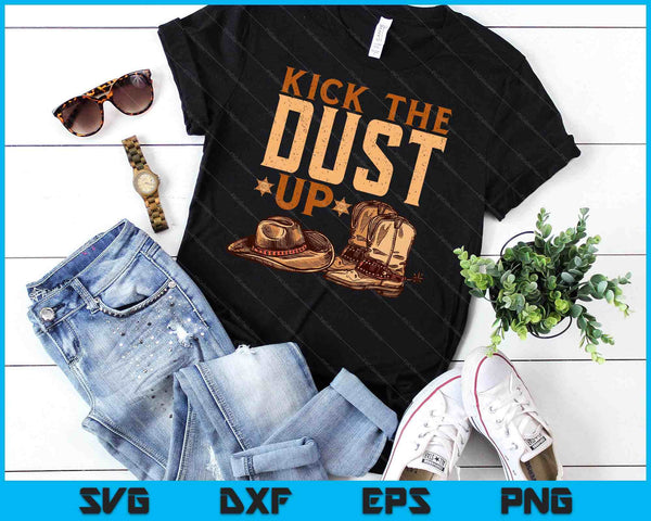 Kick The Dust Up Vintage Cowboys Western Line Dancing SVG PNG Digital Cutting Files